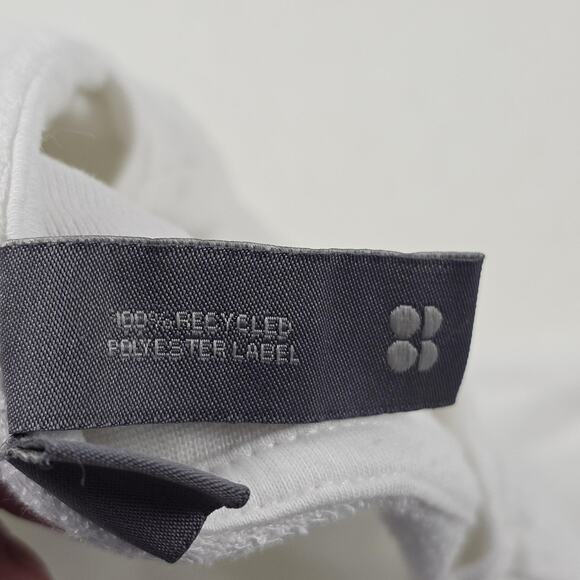 SoulCycle Sweaty Betty Sweatshirt Womens Large White Modal Pullover Thumbholes - Picture 9 of 14